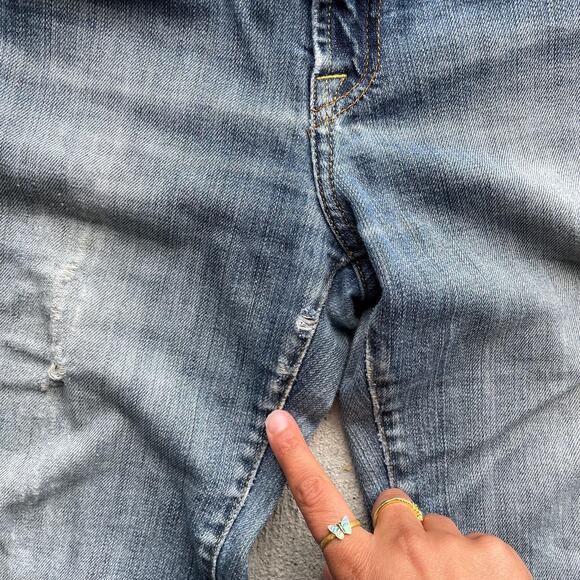 y2k vintage 00's LUCKYBRAND lowrise flare faded distressed bootcut denim jeans 8 - Picture 10 of 10